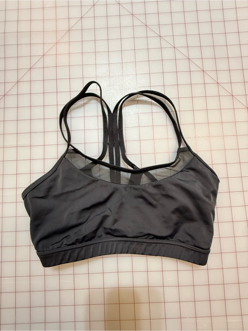 balera Black Strappy Mesh-Back Swim Sports Bra